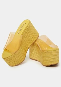 Lemon Drop By Privileged Yellow James Platform Sandals