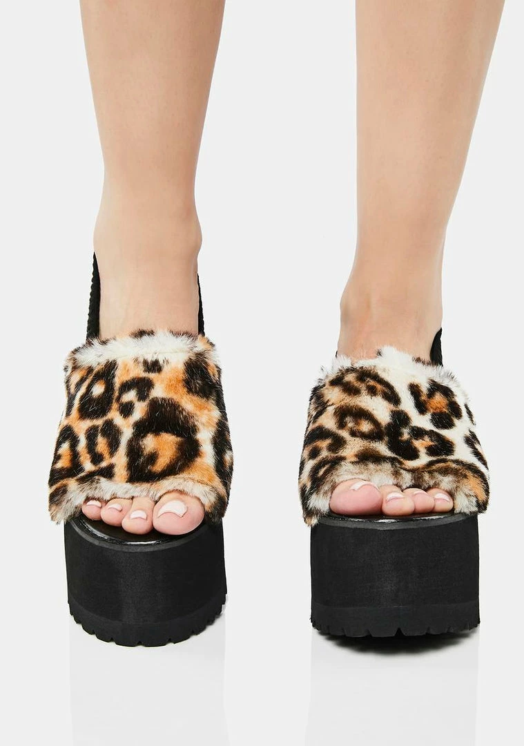 Hot Sale π Lemon Drop By Privileged Leopard Paladin Faux Fur π©΄ Sandals Platform π Heels π 3 Lemon Drop By Privileged Leopard Paladin Faux Fur Sandals Platform Heels