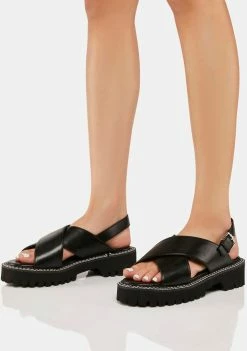 Lemon Drop By Privileged Black Jeremiah Gladiator Sandals