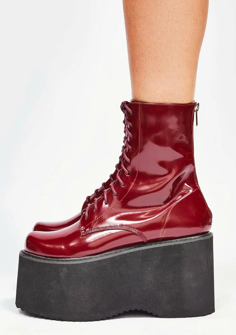 Promo π Lemon Drop By Privileged Burgundy Melissa Platform π₯Ύ Boots π 2 Lemon Drop By Privileged Burgundy Melissa Platform Boots