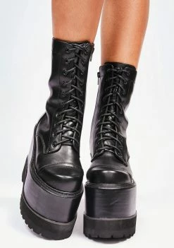 Lemon Drop By Privileged Black Dizzy Platform Boots