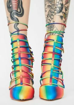 Discount π Lemon Drop By Privileged Rainbow Crispp Lace Up π Heels π 6 Lemon Drop By Privileged Rainbow Crispp Lace Up Heels