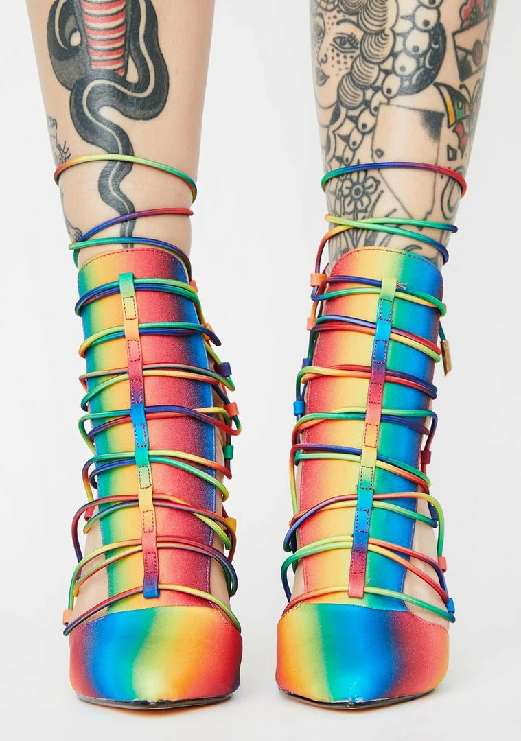 Discount π Lemon Drop By Privileged Rainbow Crispp Lace Up π Heels π 3 Lemon Drop By Privileged Rainbow Crispp Lace Up Heels