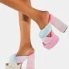 Lemon Drop By Privileged Rainbow Joey Fluffy Platform Heels
