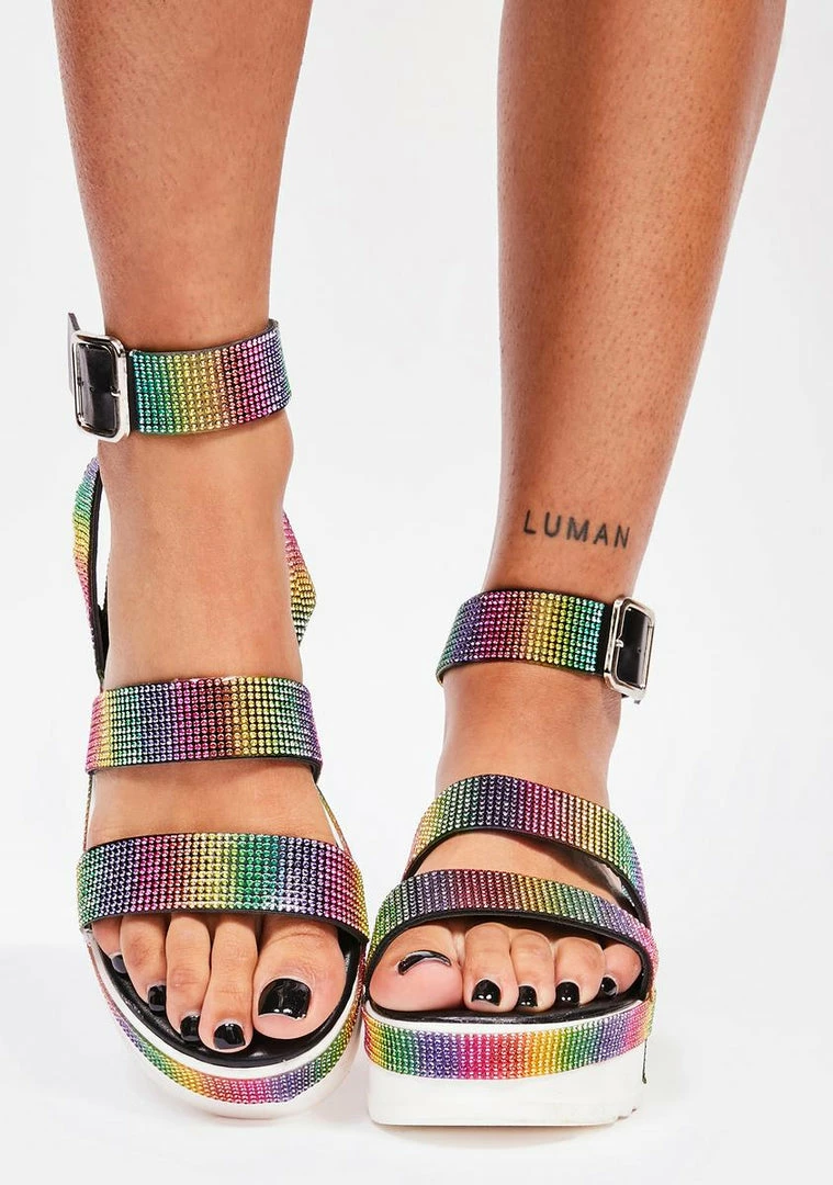 Discount π Lemon Drop By Privileged Platforms Rainbow Tyriq Platform π©΄ Sandals π 3 Lemon Drop By Privileged Platforms Rainbow Tyriq Platform Sandals