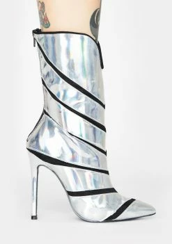 Lemon Drop By Privileged Plushin Holographic Heeled Boots
