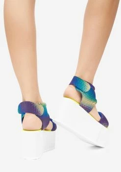 Lemon Drop By Privileged Blue Bibestie Platform Sandals Platforms