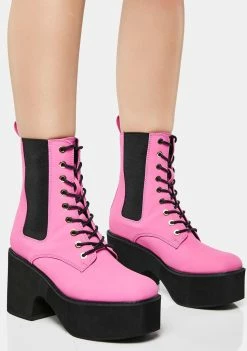 Lemon Drop By Privileged Ruben Platform Combat Boots