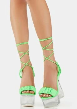 Cheapest π₯° Lemon Drop By Privileged Neon Green Inez Platform π Heels π 7 Lemon Drop By Privileged Neon Green Inez Platform Heels