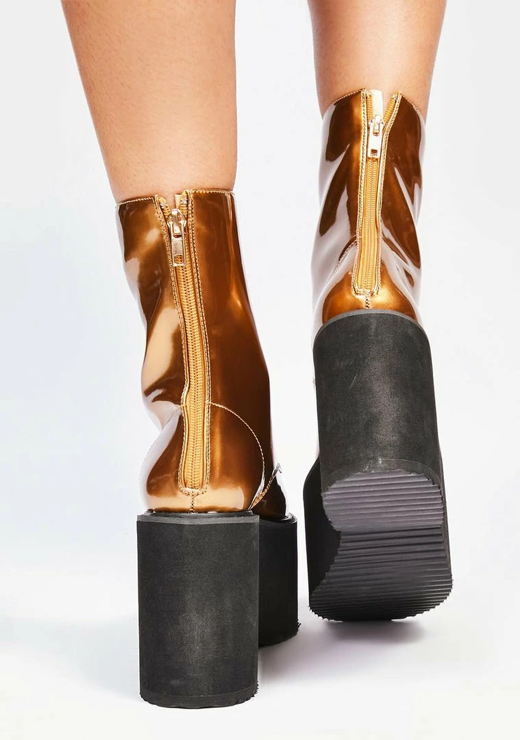 Hot Sale 𧨠Lemon Drop By Privileged Platforms Gold Melissa Platform π₯Ύ Boots π 4 Lemon Drop By Privileged Platforms Gold Melissa Platform Boots