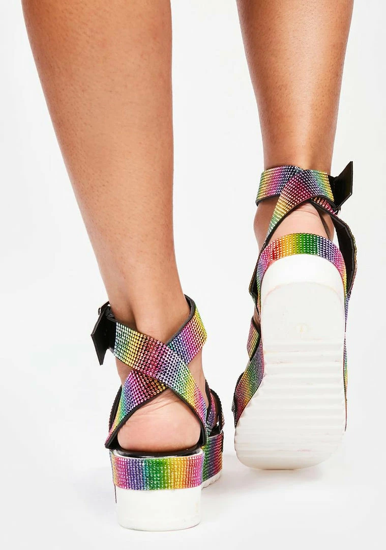 Discount π Lemon Drop By Privileged Platforms Rainbow Tyriq Platform π©΄ Sandals π 4 Lemon Drop By Privileged Platforms Rainbow Tyriq Platform Sandals