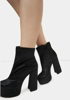 Lemon Drop By Privileged Black Kareen Ankle Boots Platforms