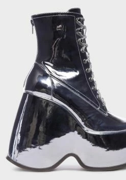 Lemon Drop By Privileged Silver Aheela Platform Boots Platforms