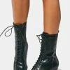 Lemon Drop By Privileged Black Taye Lace Up Boots