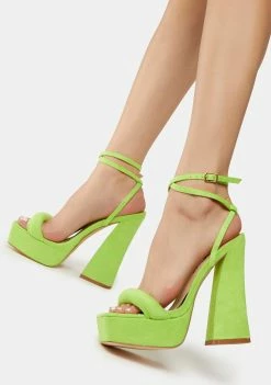 Lemon Drop By Privileged Neon Green Yesenia Platform Heels