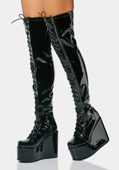 Lemon Drop By Privileged Platforms Black Neal Platform Boots