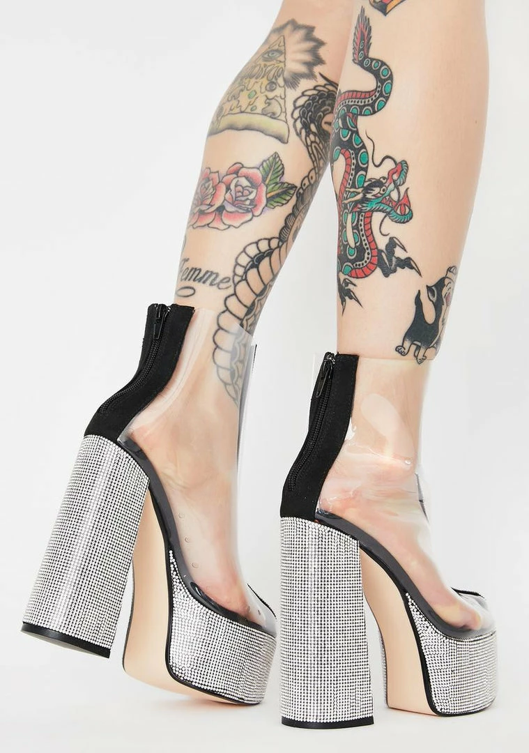 Best reviews of π Lemon Drop By Privileged Platforms Black Brandie Rhinestone π Heels π 4 Lemon Drop By Privileged Platforms Black Brandie Rhinestone Heels