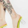 Lemon Drop By Privileged Briela Clear Block Heels