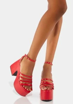 Lemon Drop By Privileged Red Tornado Platform Heels
