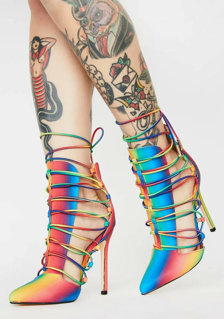 Discount π Lemon Drop By Privileged Rainbow Crispp Lace Up π Heels π 1 Lemon Drop By Privileged Rainbow Crispp Lace Up Heels