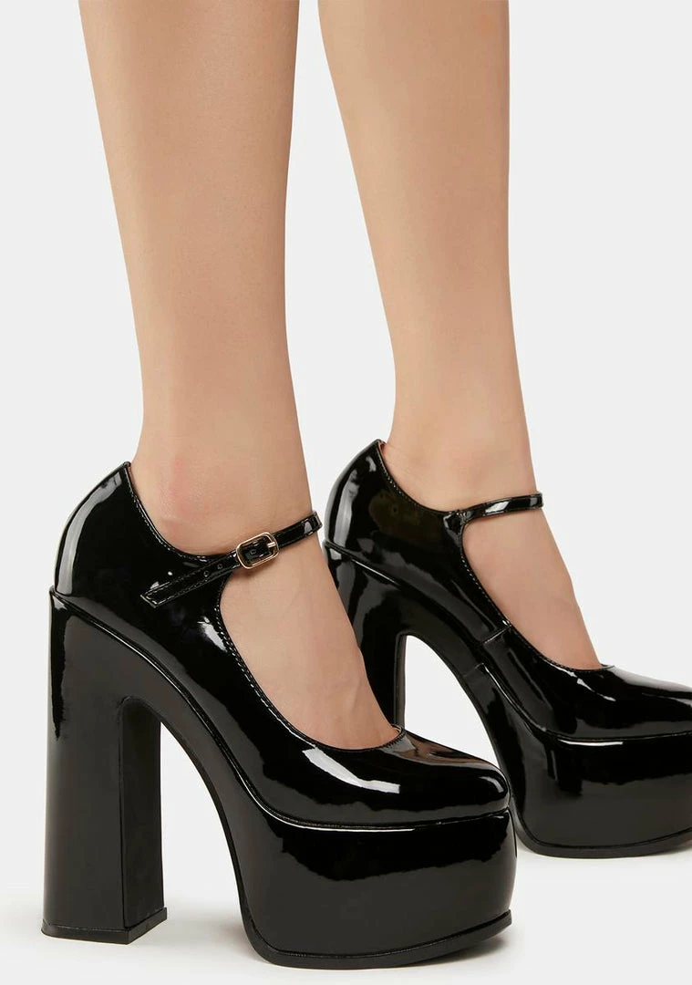 Buy π Lemon Drop By Privileged Black Tamsin Platform π Heels π 5 Lemon Drop By Privileged Black Tamsin Platform Heels