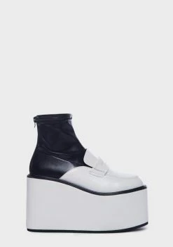 Lemon Drop By Privileged White Soniya Platform Boots