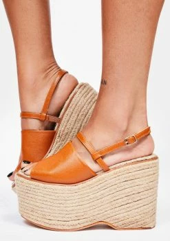 Lemon Drop By Privileged Platforms Cognac Petrus Platform Sandals