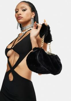 Lemon Drop By Privileged Bags & Wallets Leece Fuzzy Handbag