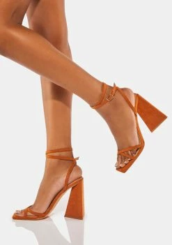 Lemon Drop By Privileged Cognac Naomi Block Heels