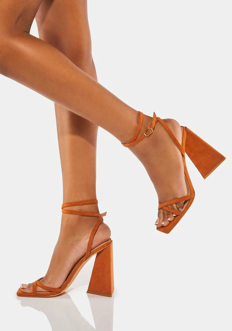 New π Lemon Drop By Privileged Cognac Naomi Block π Heels β¨ 2 Lemon Drop By Privileged Cognac Naomi Block Heels