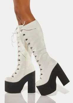 Lemon Drop By Privileged White Jaxin Platform Boots