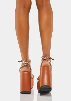Lemon Drop By Privileged Brown Ramsey Platform Heels Platforms
