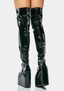 Lemon Drop By Privileged Platforms Black Neal Platform Boots