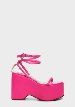 Lemon Drop By Privileged Platforms Pink Iversen Platform Sandals