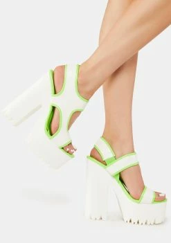 Lemon Drop By Privileged Neon Green Kamora Platform Heels