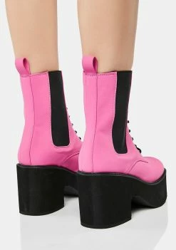 Lemon Drop By Privileged Ruben Platform Combat Boots