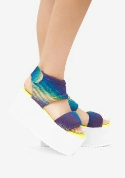Lemon Drop By Privileged Blue Bibestie Platform Sandals Platforms
