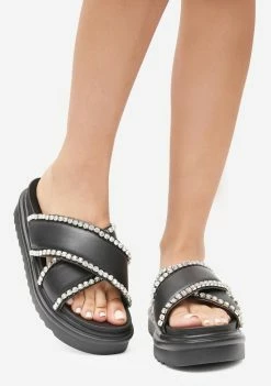 Lemon Drop By Privileged Black Artistic Slide Sandals