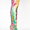 Lemon Drop By Privileged Rainbow Feather Thigh High Boots Boots & Booties