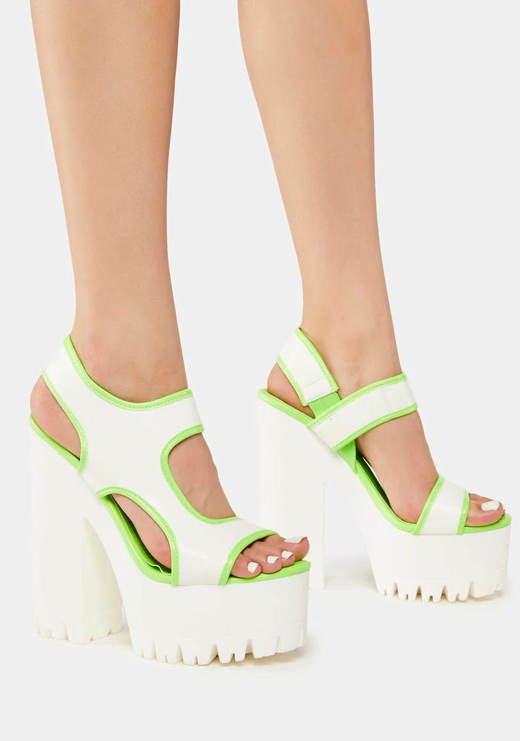 Best Sale π Lemon Drop By Privileged Neon Green Kamora Platform π Heels π 4 Lemon Drop By Privileged Neon Green Kamora Platform Heels
