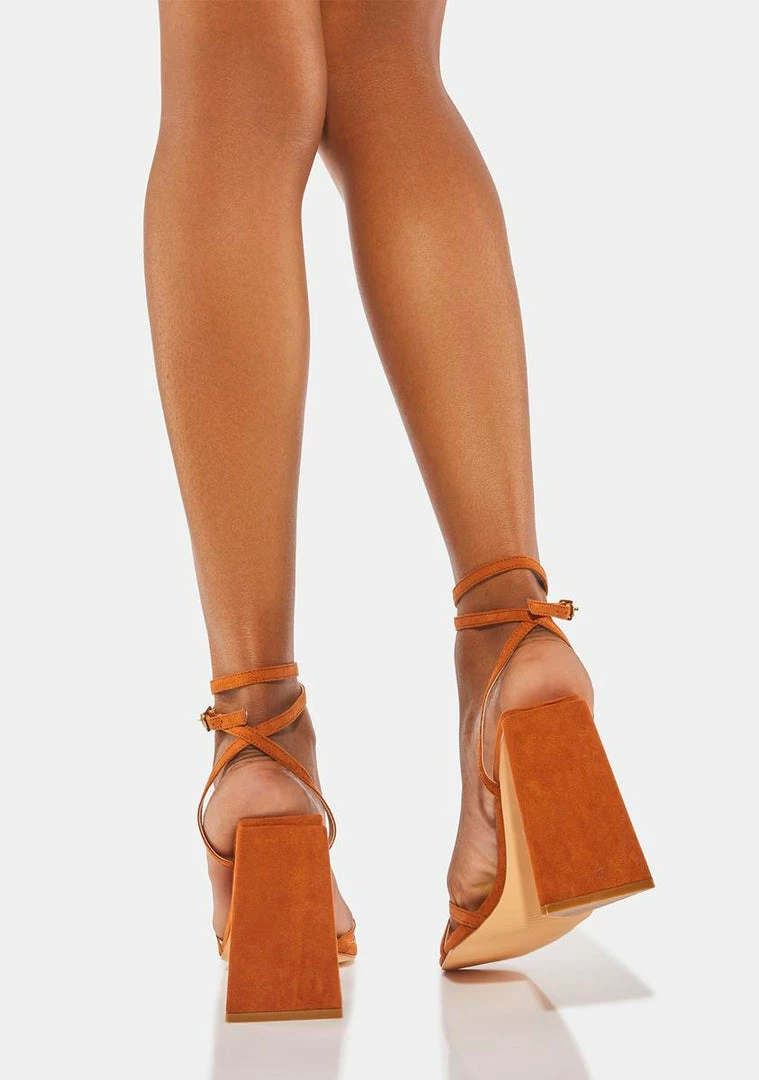 New π Lemon Drop By Privileged Cognac Naomi Block π Heels β¨ 4 Lemon Drop By Privileged Cognac Naomi Block Heels