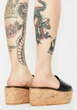 Lemon Drop By Privileged Black Fiji Platform Sandals