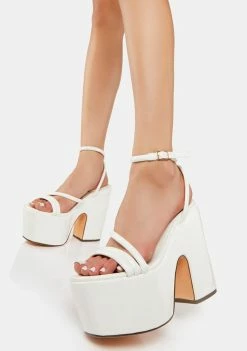 Lemon Drop By Privileged White Jicole Platform Heels