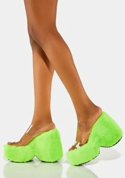 Lemon Drop By Privileged Green Spade Platform Sandals Platforms