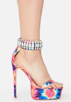 Lemon Drop By Privileged Tie Dye Paean Platform Heels