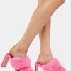 Lemon Drop By Privileged Pink Arlet Faux Fur Heels Fluffy Heels