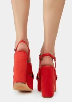 Cheap β Lemon Drop By Privileged Red Sunniva Faux Suede Platform π Heels β 8 Lemon Drop By Privileged Red Sunniva Faux Suede Platform Heels