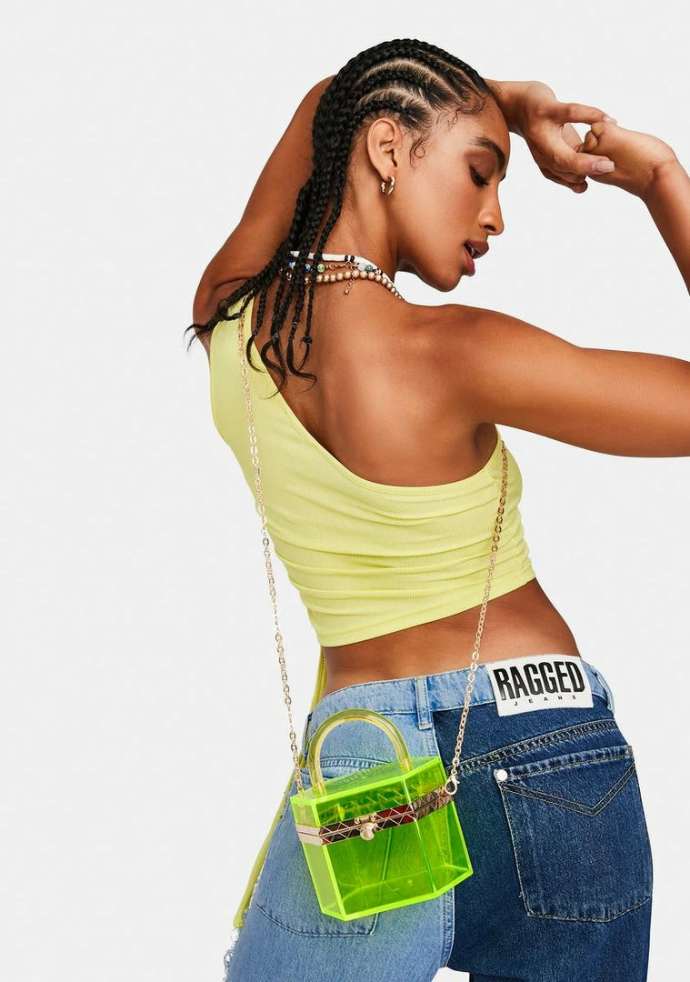 Best deal 𧨠Lemon Drop By Privileged Neon Yellow Marcie Acrylic π Handbag 𧨠1 Lemon Drop By Privileged Neon Yellow Marcie Acrylic Handbag