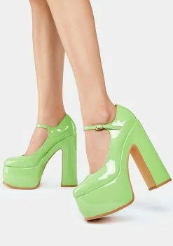 Lemon Drop By Privileged Green Tamsin Platform Heels