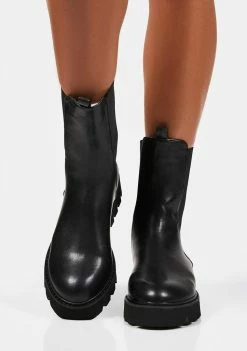 Lemon Drop By Privileged Black Printed Ankle Boots Boots & Booties